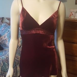 Burgundy velour tank top